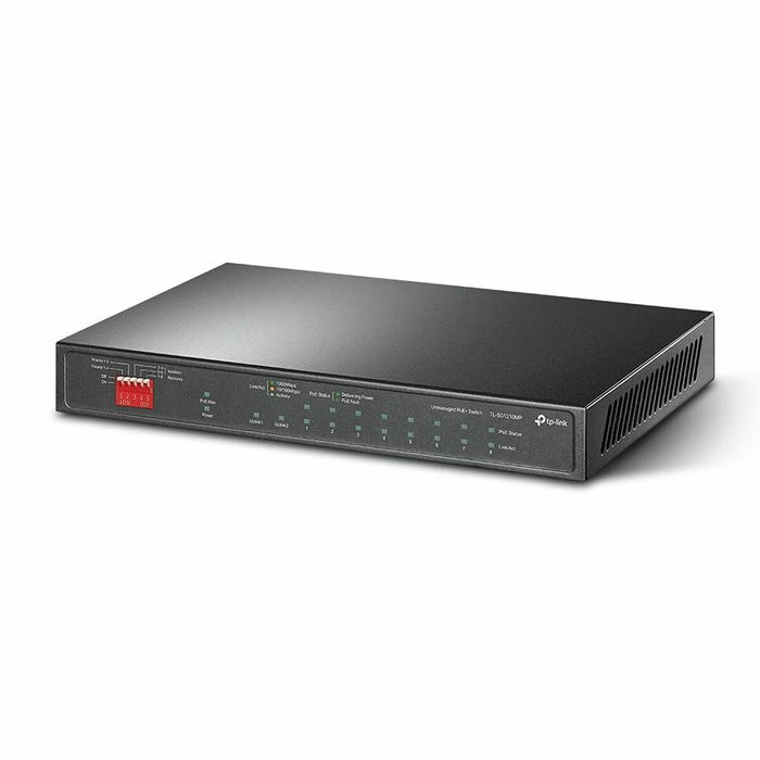 TP-Link Switch de Red 10 Puertos Gigabit TL-SG1210MP con 8 Puertos PoE+, Montaje en Rack, Gestión Inteligente, Negro