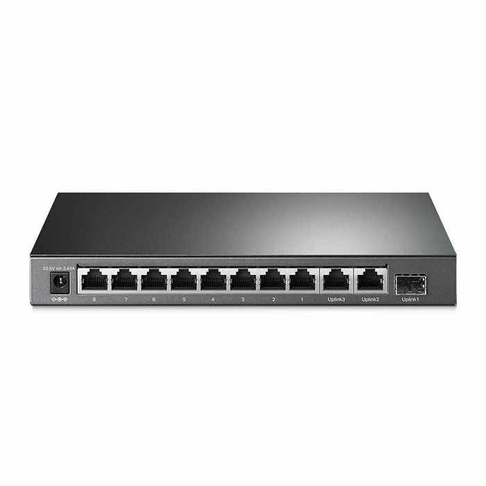 TP-Link Switch de Red 10 Puertos Gigabit TL-SG1210MP con 8 Puertos PoE+, Montaje en Rack, Gestión Inteligente, Negro