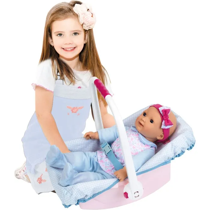 Princess Coralie Asiento Cosi para Muñecas con Asa de 3 Posiciones y Cinturón, Compatible con Muñecas de 35-45 cm