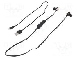 QOLTEC Auriculares inalámbricos con micrófono negro y dorado