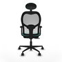 PIQUERAS Y CRESPO Silla de oficina Jorquera Sincro/Traslack Turquesa y Blanco