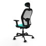 PIQUERAS Y CRESPO Silla de oficina Jorquera Sincro/Traslack Turquesa y Blanco
