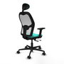 PIQUERAS Y CRESPO Silla de oficina Jorquera Sincro/Traslack Turquesa y Blanco