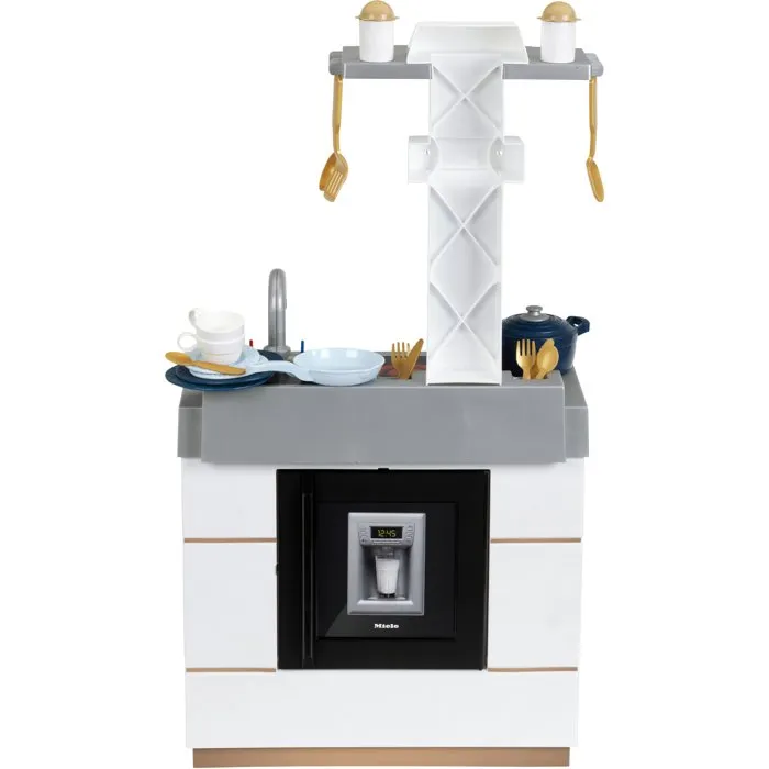 Klein Isla de Cocina Miele 9078 - Juguete de Rol para Niños a Partir de 3 Años con 20 Accesorios, Salero, Pimentero y Doble Cara - KLE4009847090782