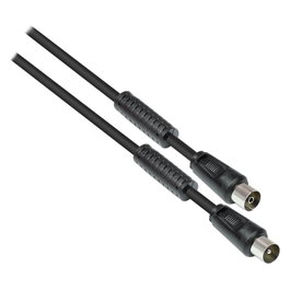 GoodConnections Cable de Antena de TV, Negro, 1.5 m, para Televisión, Conector Coaxial, Good Connections TV Antennenkabel schwarz 1,5m