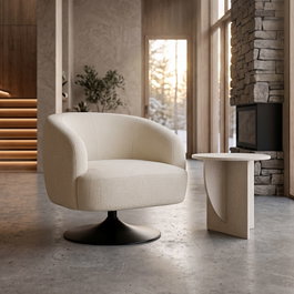 Sillón Giratorio Crema Tejido-Metal 73 X 80 X 73 cm