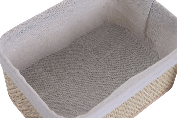DKD Home Decor Set de 3 Cestas de Bambú Natural 26x19x12 cm