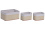 DKD Home Decor Set de 3 Cestas de Bambú Natural 26x19x12 cm