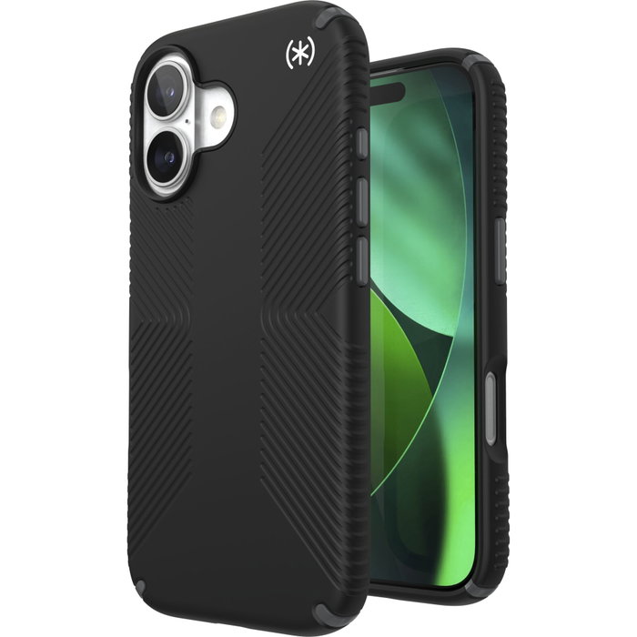 Speck Presidio2 Grip MagSafe Case para iPhone 17 - Black/Slate Grey/White