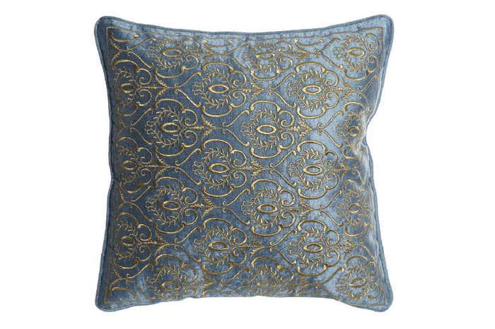 DKD Home Decor Cojín Neoclásico Azul Dorado Terciopelo Poliéster 10 x 45 x 45 cm DKD Home Decor Cojín Neoclásico Azul Dorado Terciopelo Poliéster 10 x 45 x 45 cm