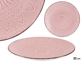 Vessia Plato Relieve Postre Rosa 22 cm (Set de 24)