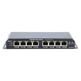 Extralink KRATOS Gigabit PoE Switch 8 puertos, 7 puertos PoE, 60W, Negro