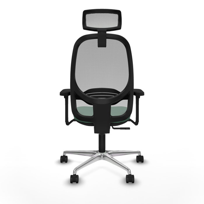 PIQUERAS Y CRESPO Silla de oficina Cilanco con mecanismo Sincro, Verde esmeralda y Gris