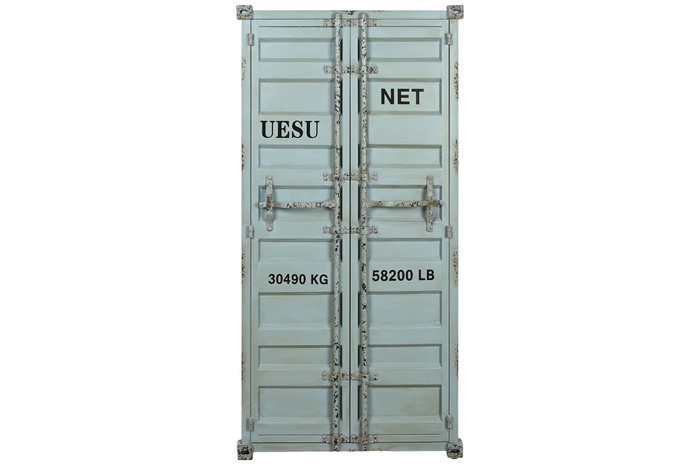 DKD Home Decor Botellero Vintage Azul Celeste Metal y MDF 41 x 157.5 x 76.5 cm