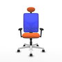 PIQUERAS Y CRESPO Silla de oficina Motilla con mecanismo Sincro, Azul y Naranja