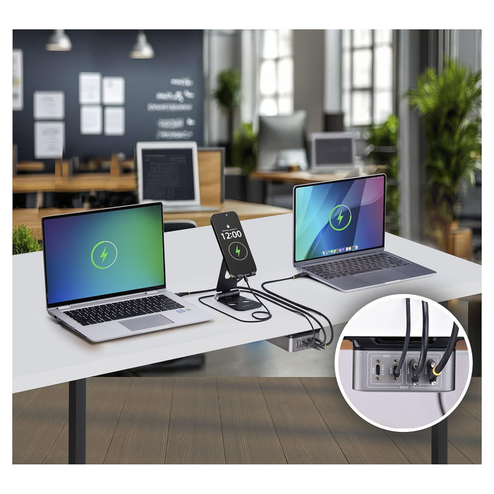 StarTech.com 424DUK-USB-C-CHARGER Cargador USB-C de 4 Puertos 240W con Tecnología GaN, Power Delivery 3.1, Hasta 140W por Puerto, Cable AC de 1.8m, Color Gris