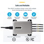 StarTech.com 424DUK-USB-C-CHARGER Cargador USB-C de 4 Puertos 240W con Tecnología GaN, Power Delivery 3.1, Hasta 140W por Puerto, Cable AC de 1.8m, Color Gris