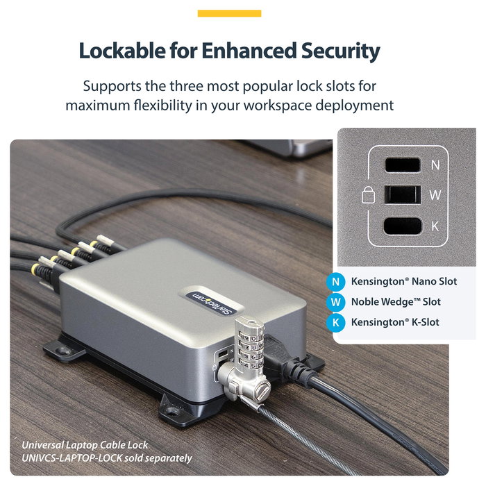 StarTech.com 424DUK-USB-C-CHARGER Cargador USB-C de 4 Puertos 240W con Tecnología GaN, Power Delivery 3.1, Hasta 140W por Puerto, Cable AC de 1.8m, Color Gris