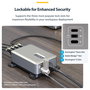 StarTech.com 424DUK-USB-C-CHARGER Cargador USB-C de 4 Puertos 240W con Tecnología GaN, Power Delivery 3.1, Hasta 140W por Puerto, Cable AC de 1.8m, Color Gris