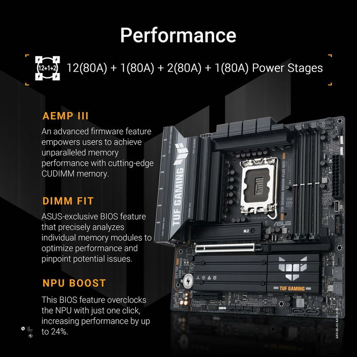 Asus TUF GAMING B860M-PLUS WIFI Micro ATX Intel B860 LGA 1851 DDR5 Black
