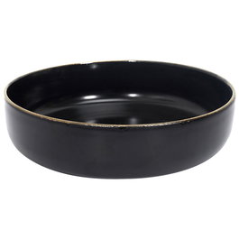 Home Deco Factory Ensaladera Vallee Outlet D.25 cm Negra con Ribete Dorado