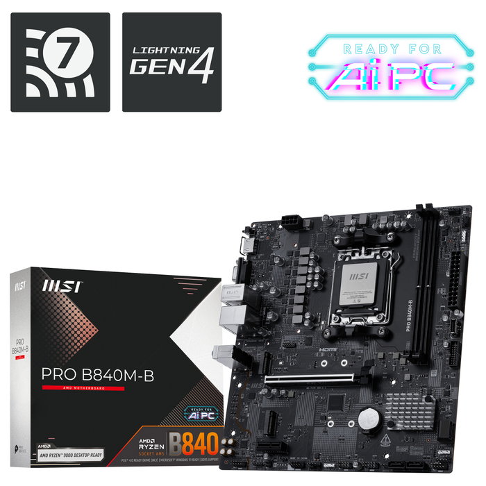 MSI PRO B840M-B Micro ATX AMD B840 Socket AM5 DDR5