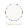 Summa Set de 6 Platos Llanos Coupe de Porcelana, 23 cm, Marfil y Azul