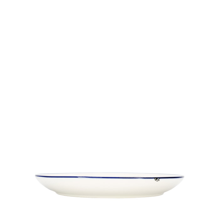 Summa Set de 6 Platos Llanos Coupe de Porcelana, 23 cm, Marfil y Azul