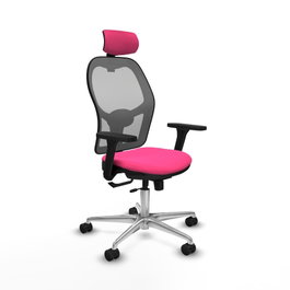 PIQUERAS Y CRESPO Silla de oficina Jorquera Rosa y Gris
