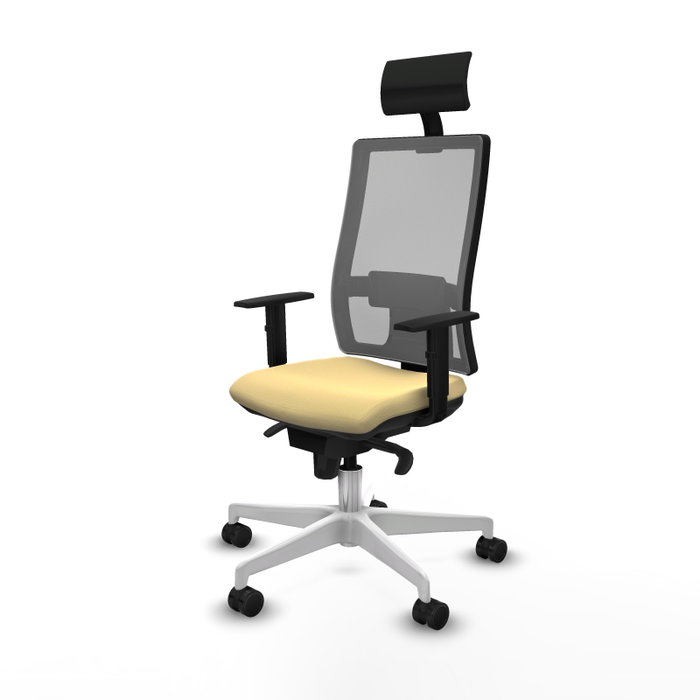 PIQUERAS Y CRESPO Silla de oficina Horna con mecanismo Sincro, Crema y Gris PIQUERAS Y CRESPO Silla de oficina Horna con mecanismo Sincro, Crema y Gris