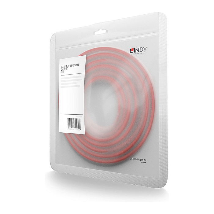 LINDY 47294 Cable de Red Cat7 S/FTP LSZH Rohkabel, Doble Blindaje, Conectores RJ-45, Color Rojo, 2.00 Metros