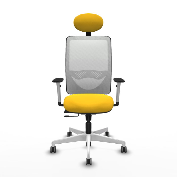 PIQUERAS Y CRESPO Silla de oficina Zulema con mecanismo Sincro/Traslack, Amarillo y Blanco