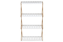 DKD Home Decor Estantería de Bambú Plegable Blanco 50,5x29x89,5 cm