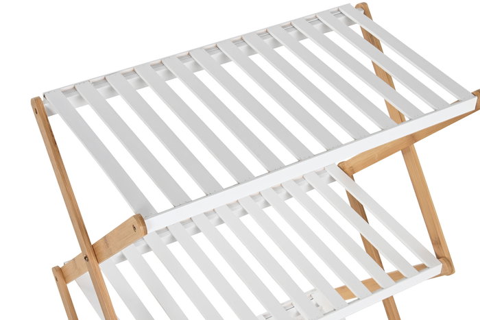 DKD Home Decor Estanteria Blanco Natural Bambu 50.5 x 89.5 x 29 cm (2 Unidades)
