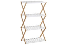 DKD Home Decor Estanteria Blanco Natural Bambu 50.5 x 89.5 x 29 cm (2 Unidades)