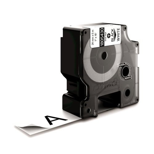 DYMO Rhino Cinta de Vinilo Industrial Negro sobre Blanco 24 mm x 5,5 m DYMO Rhino Cinta de Vinilo Industrial Negro sobre Blanco 24 mm x 5,5 m