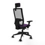 PIQUERAS Y CRESPO Silla de oficina Horna con mecanismo Sincro, Morado y Blanco