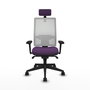 PIQUERAS Y CRESPO Silla de oficina Horna con mecanismo Sincro, Morado y Blanco