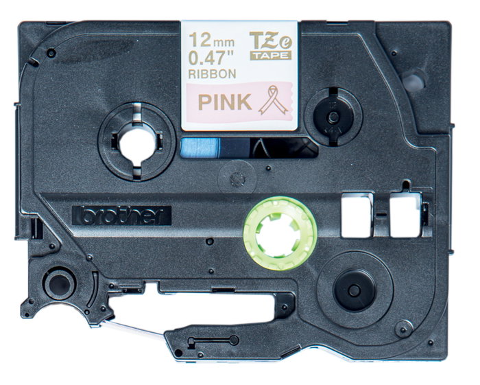 Brother TZe-RE34 Cinta de Tela Satinada No Adhesiva Oro sobre Rosa 12mm x 4m Brother TZe-RE34 Cinta de Tela Satinada No Adhesiva Oro sobre Rosa 12mm x 4m