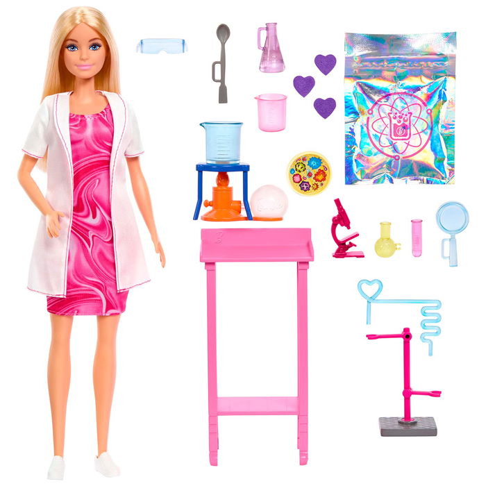 MATTEL Muñeca Científica Barbie +3 Años con Accesorios de Ciencia y Bata de Laboratorio para Juego de Roles