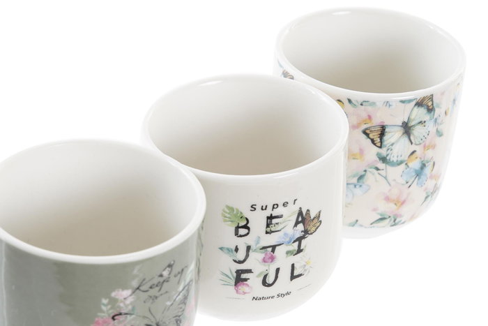 DKD Home Decor Set de 6 Tazas de Porcelana y New Bone Estilo Shabby Rosa Beige 14 x 6.5 x 20.5 cm DKD Home Decor Set de 6 Tazas de Porcelana y New Bone Estilo Shabby Rosa Beige 14 x 6.5 x 20.5 cm