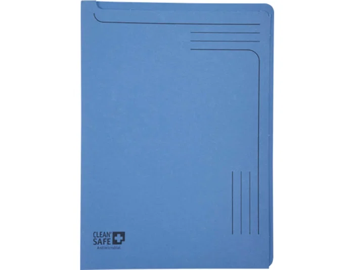 Exacompta Carpeta Dossier Uñero Clean'Safe Antimicrobiano Cartulina 400 gr DIN A4 Azul Paquete de 5 Unidades