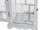 DKD Home Decor Farola Tradicional Blanco Pino y Cristal 22.5 x 47 x 22.5 cm