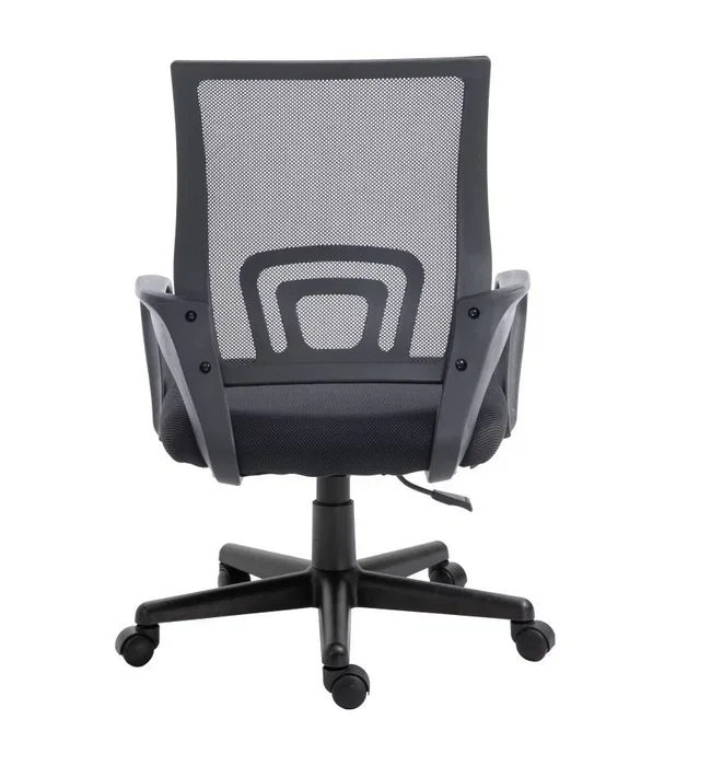 Equip 651003 Silla Ergonómica de Oficina y Ordenador, Respaldo de Malla, Asiento Acolchado, Reposabrazos Rígido, 5 Ruedas, Color Negro
