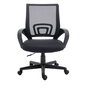 Equip 651003 Silla Ergonómica de Oficina y Ordenador, Respaldo de Malla, Asiento Acolchado, Reposabrazos Rígido, 5 Ruedas, Color Negro