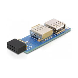 DeLOCK Adapter USB a Conector de Placa Base USB 2.0 de 9 Pines