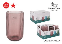 La Mediterranea Vaso Alto Sonella 430 cc Morado, 8 x 8 x 13 cm (36 Unidades)