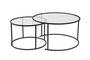 Nordure Juego de Mesas de Café 80, 60 cm Negro y Transparente Vidrio Templado Metal