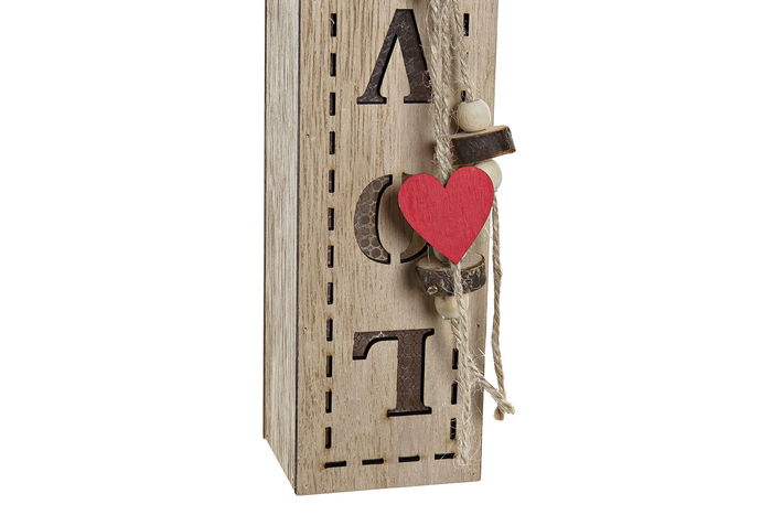 DKD Home Decor Decoracion Luminosa Navidad Alpina 7.5 x 36 x 6.5 cm (2 Unidades) Natural LED Madera