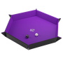 Gamegenic Bandeja Magnética Hexagonal para Dados, Negro/Púrpura, Reversible, Ideal para Juegos de Mesa, 35.3x53.3 cm